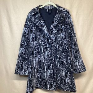 Bisou Bisou Vintage 90’s Retro Paisley Long Line Jacket Sz L